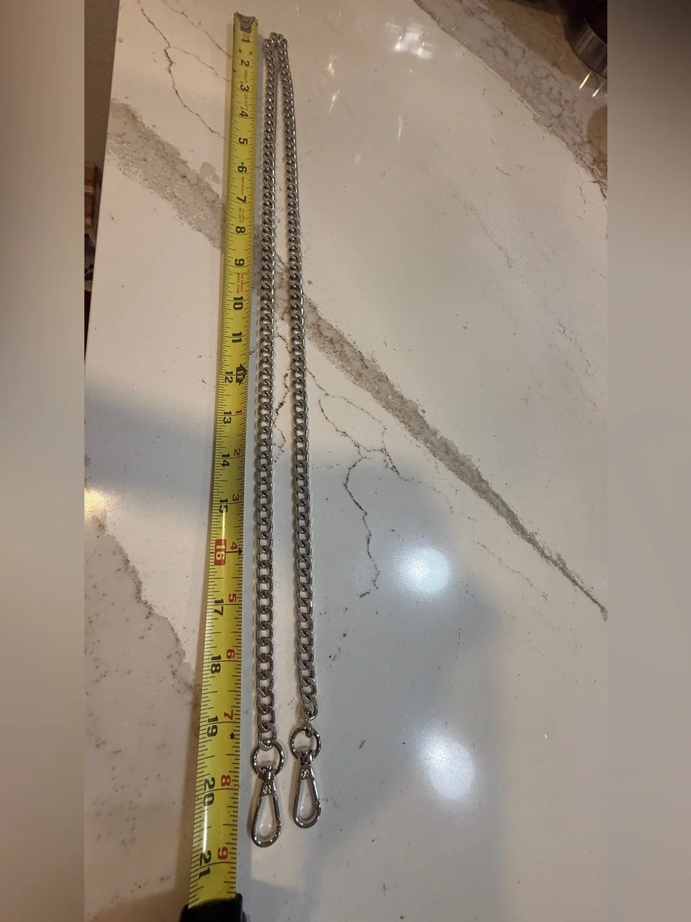 Bag Silver Chain/Strap - Sleek Metal Link Design 42”